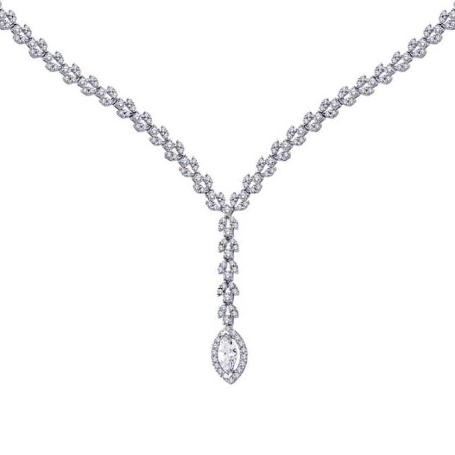 Marquise-Tennis-Collier aus Gold