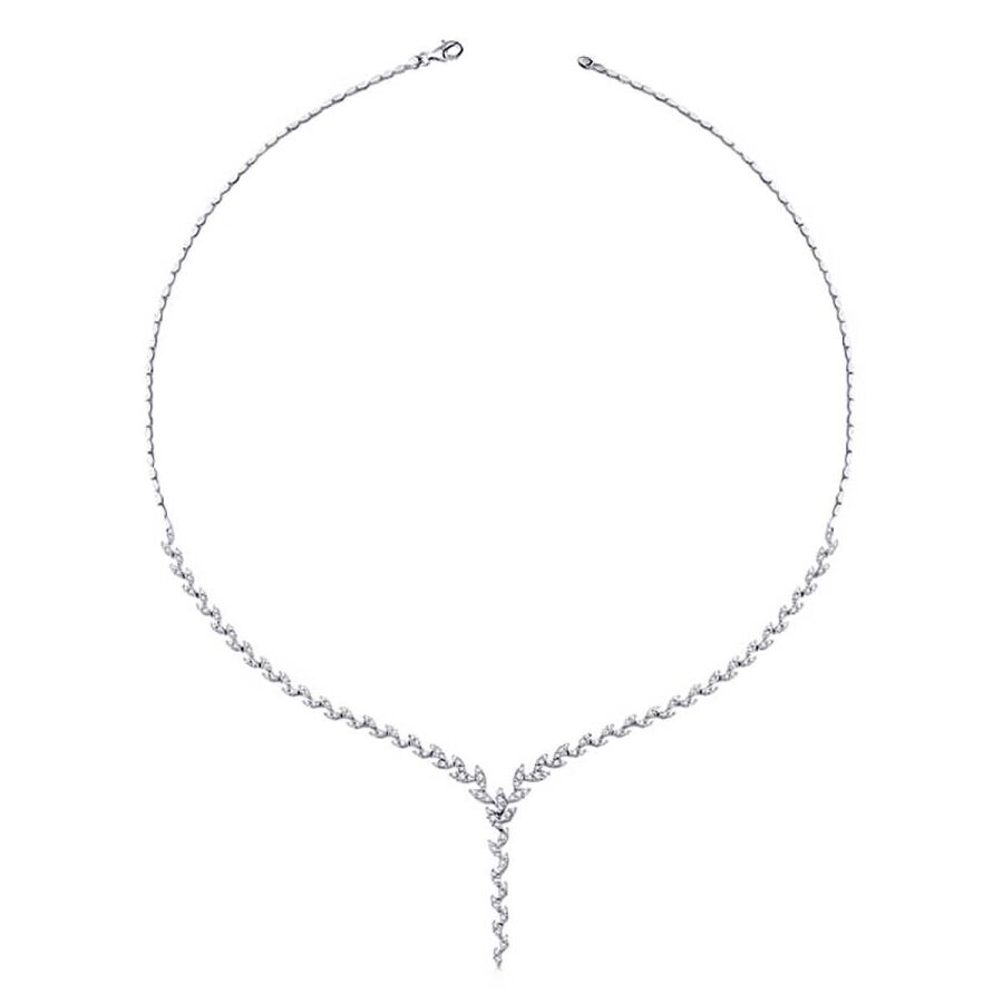 Blätter-Tennis-Collier aus Gold