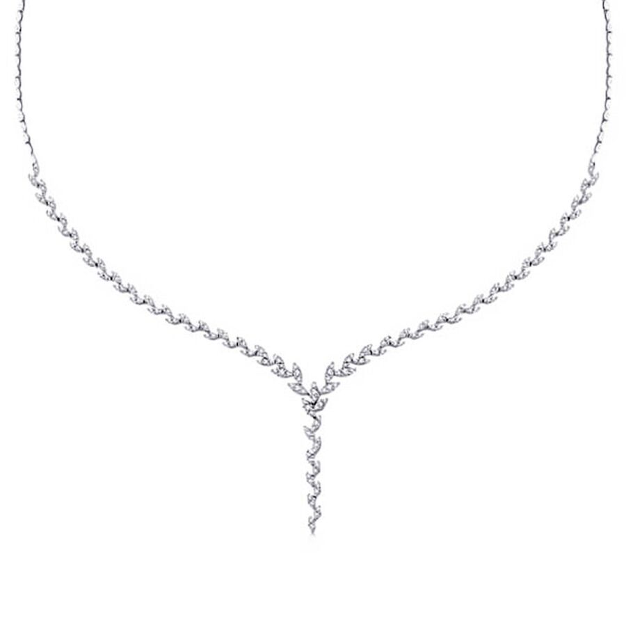 Blätter-Tennis-Collier aus Gold