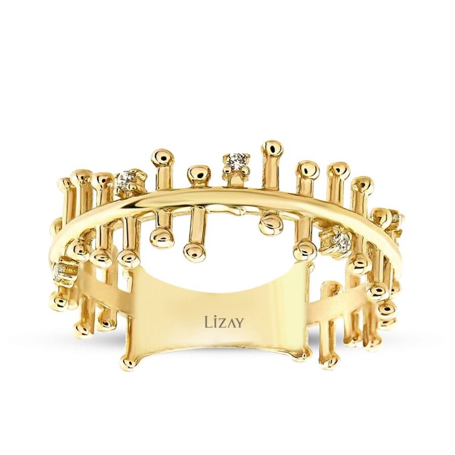 Designring mit Steinen aus Gold