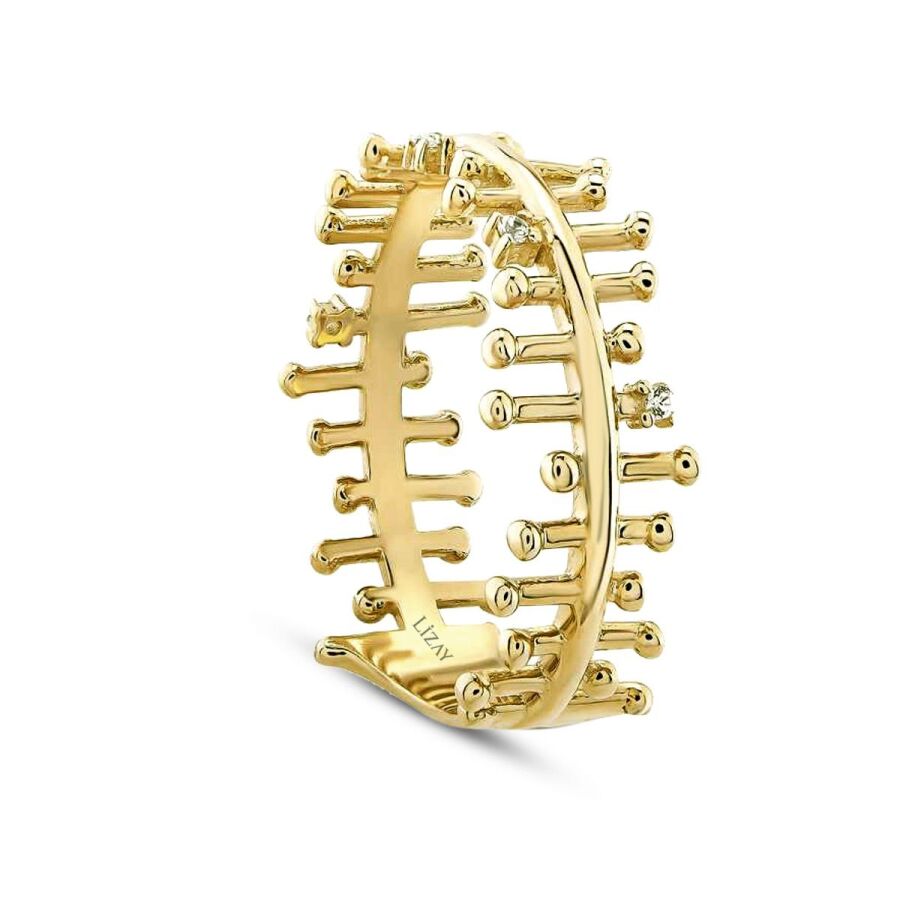 Designring mit Steinen aus Gold