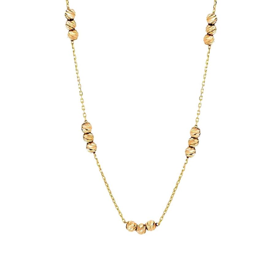 Halskette mit dreifacher Kugelkette aus Gold