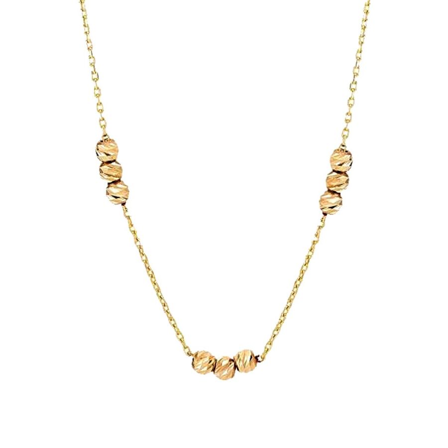 Halskette mit dreifacher Kugelkette aus Gold