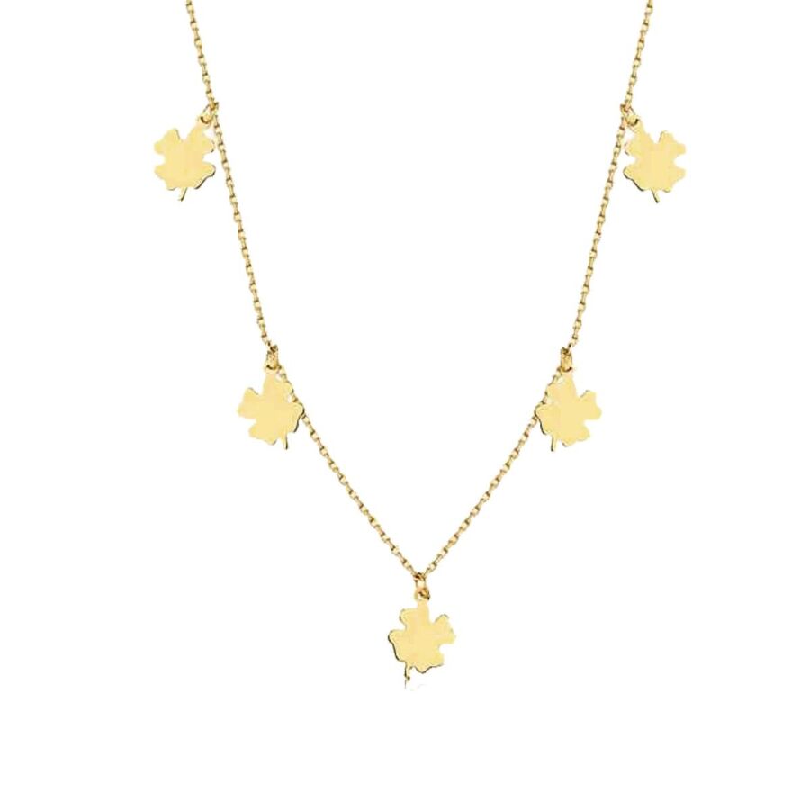 Halskette mit Kleeblatt-Motiv aus Gold