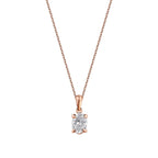 0,50 ct. Oval-Solitär-Diamant-Halskette