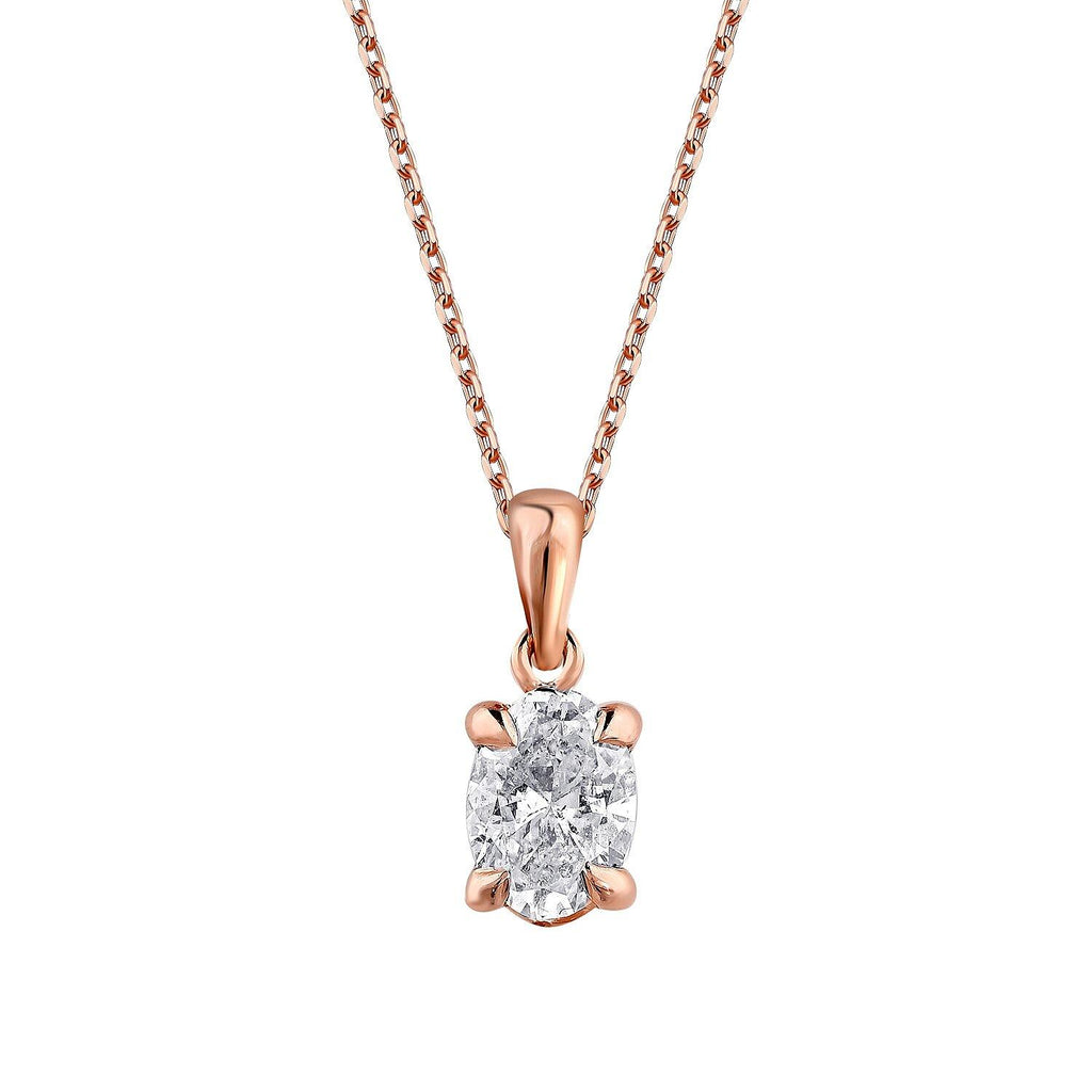 0,50 ct. Oval-Solitär-Diamant-Halskette