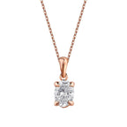 0,50 ct. Oval-Solitär-Diamant-Halskette