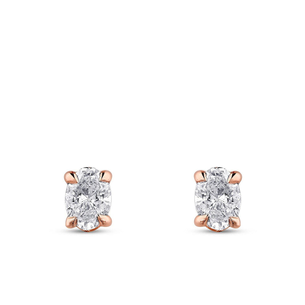 1,10 ct. Oval-Solitär-Diamant-Ohrringe