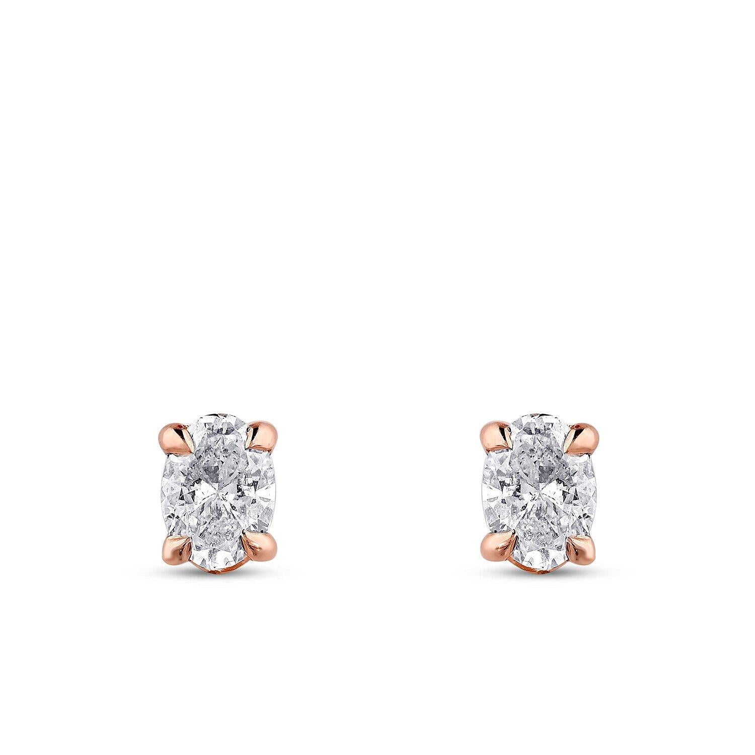 1,10 ct. Oval-Solitär-Diamant-Ohrringe