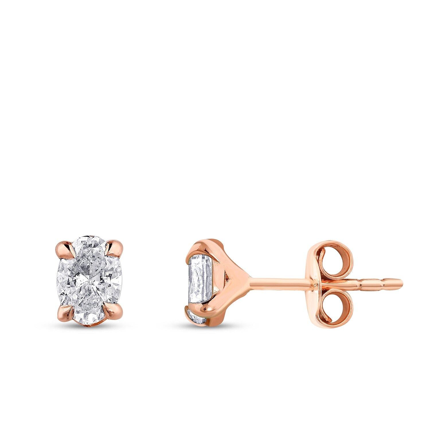1,10 ct. Oval-Solitär-Diamant-Ohrringe