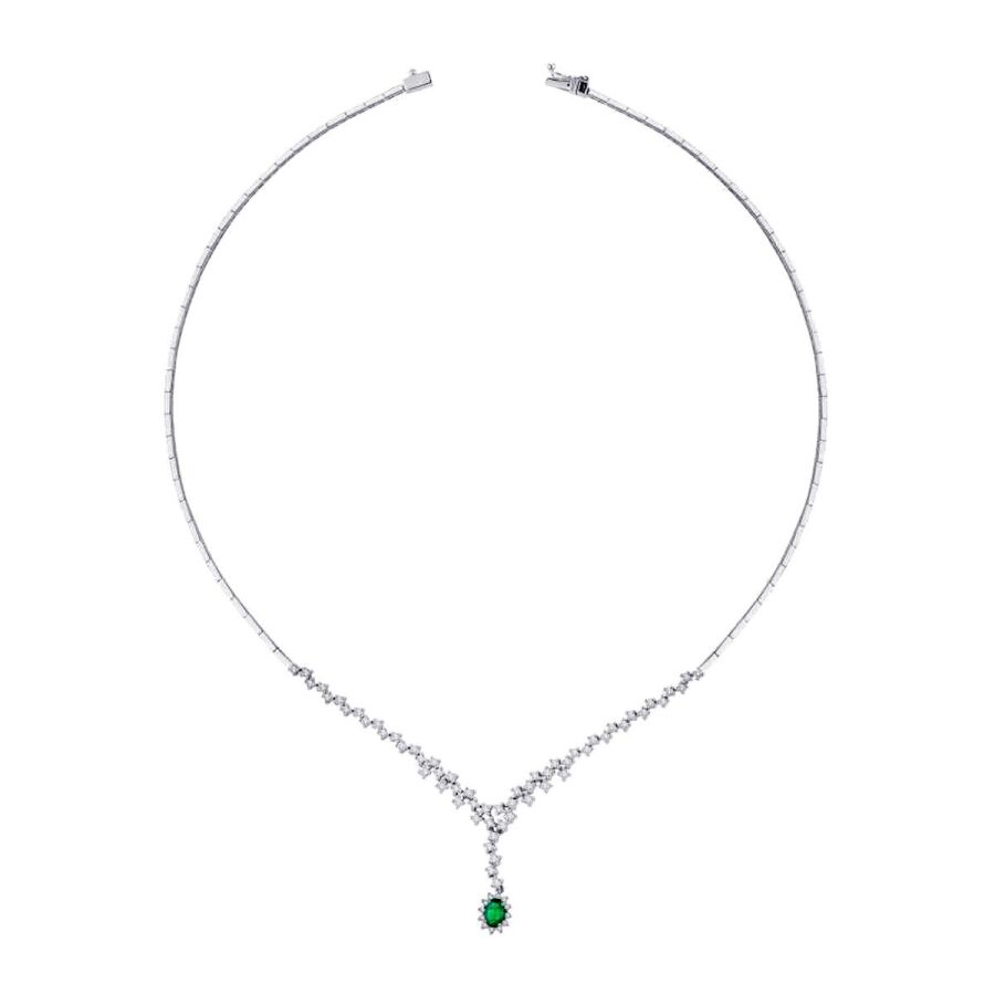 1.83 ct. Diamant Smaragd Halskette