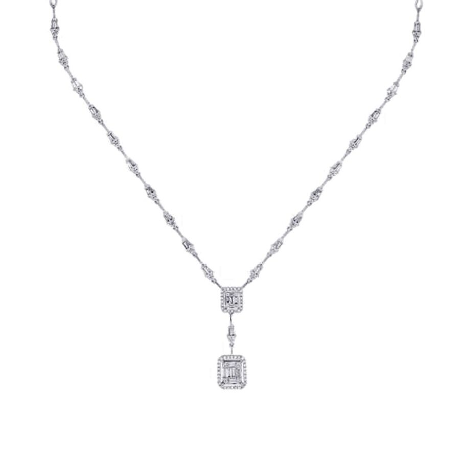 2.39 ct. Diamant Baguette Halskette