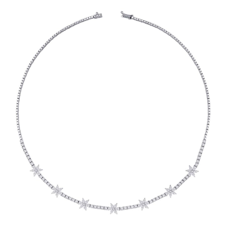 4.88 ct. Diamant Blumen Halskette