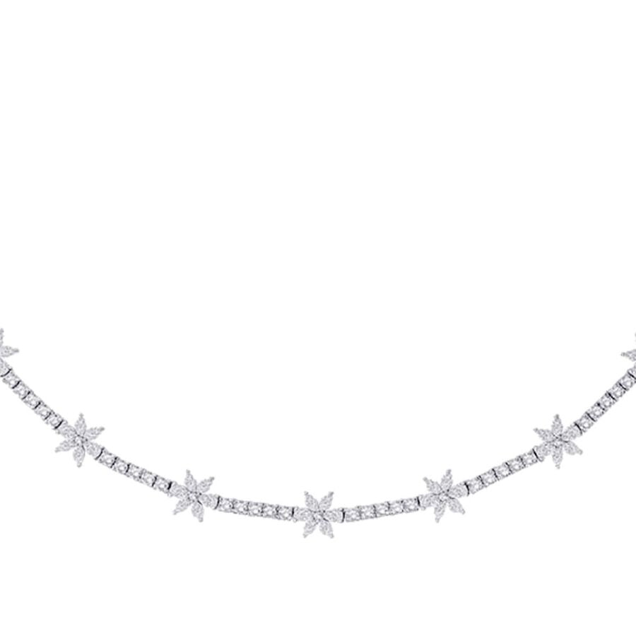 4.88 ct. Diamant Blumen Halskette