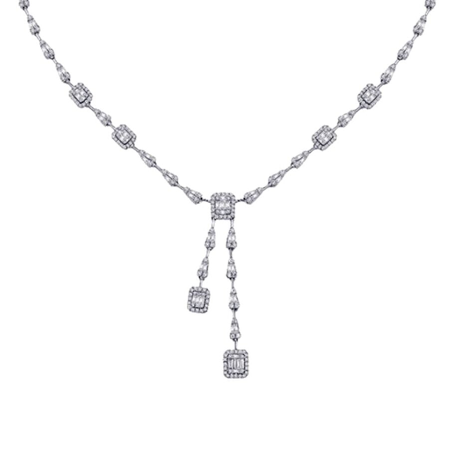 3.00 ct. Diamant Baguette Halskette
