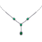 2.84 ct. Diamant Smaragd Halskette