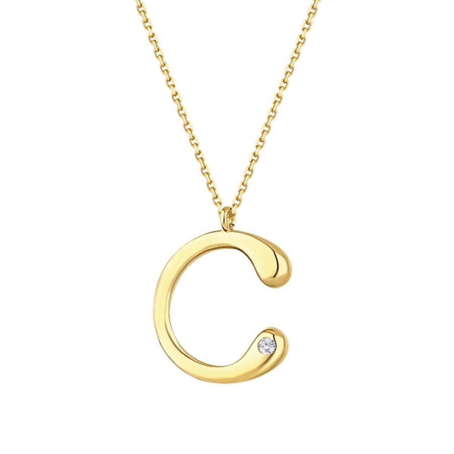 0.02 ct. Diamant C-Buchstabe Halskette