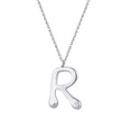 0,02 ct. Diamant Halskette Buchstabe R