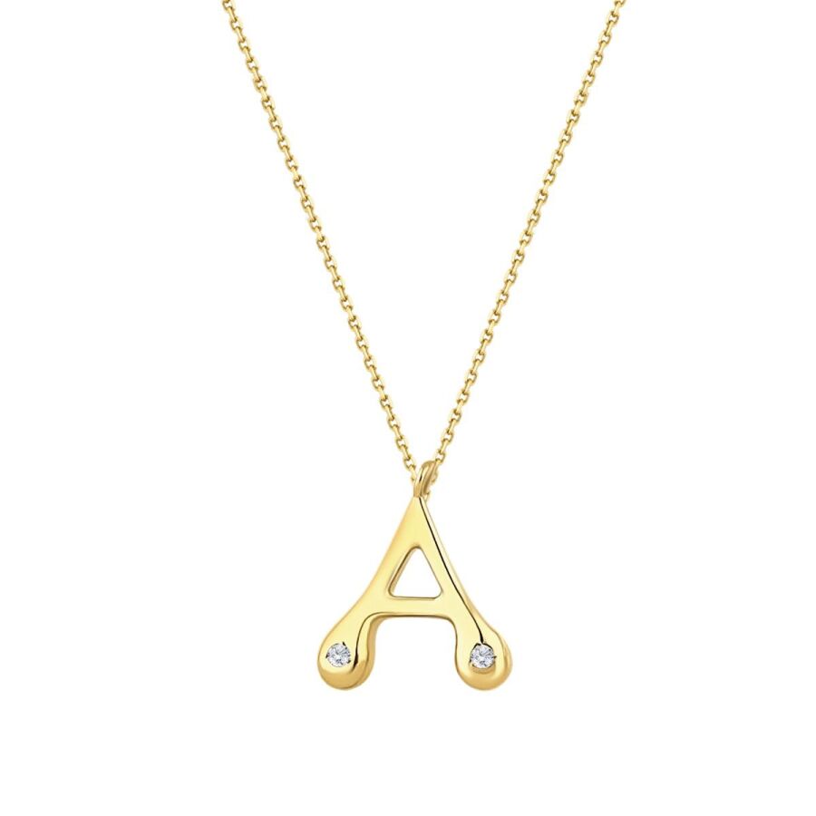 0.04 ct. Diamant A-Buchstabe Halskette