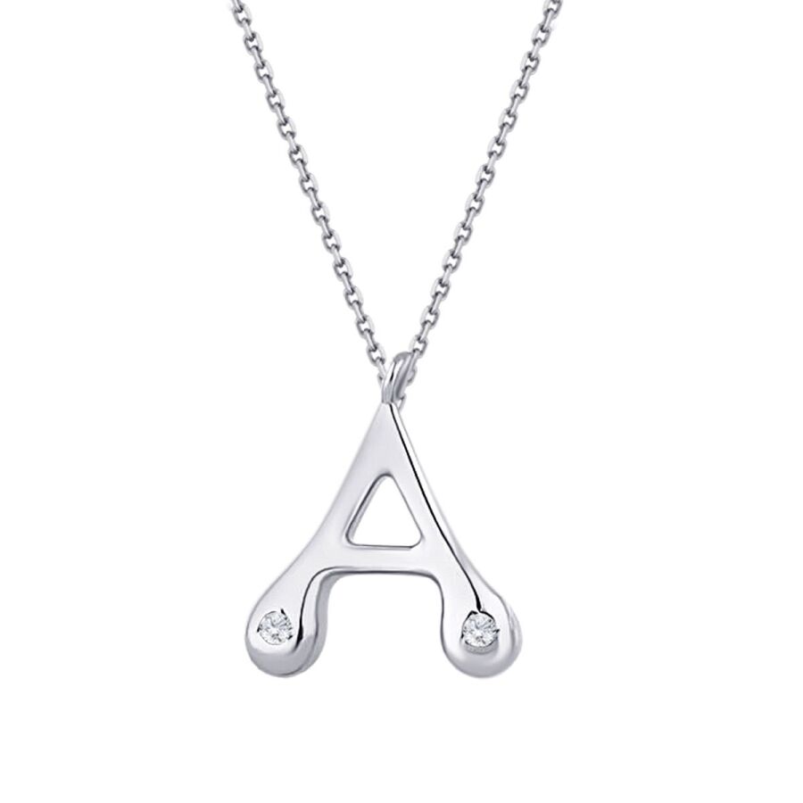 0,04 ct. Diamant Halskette Buchstabe A