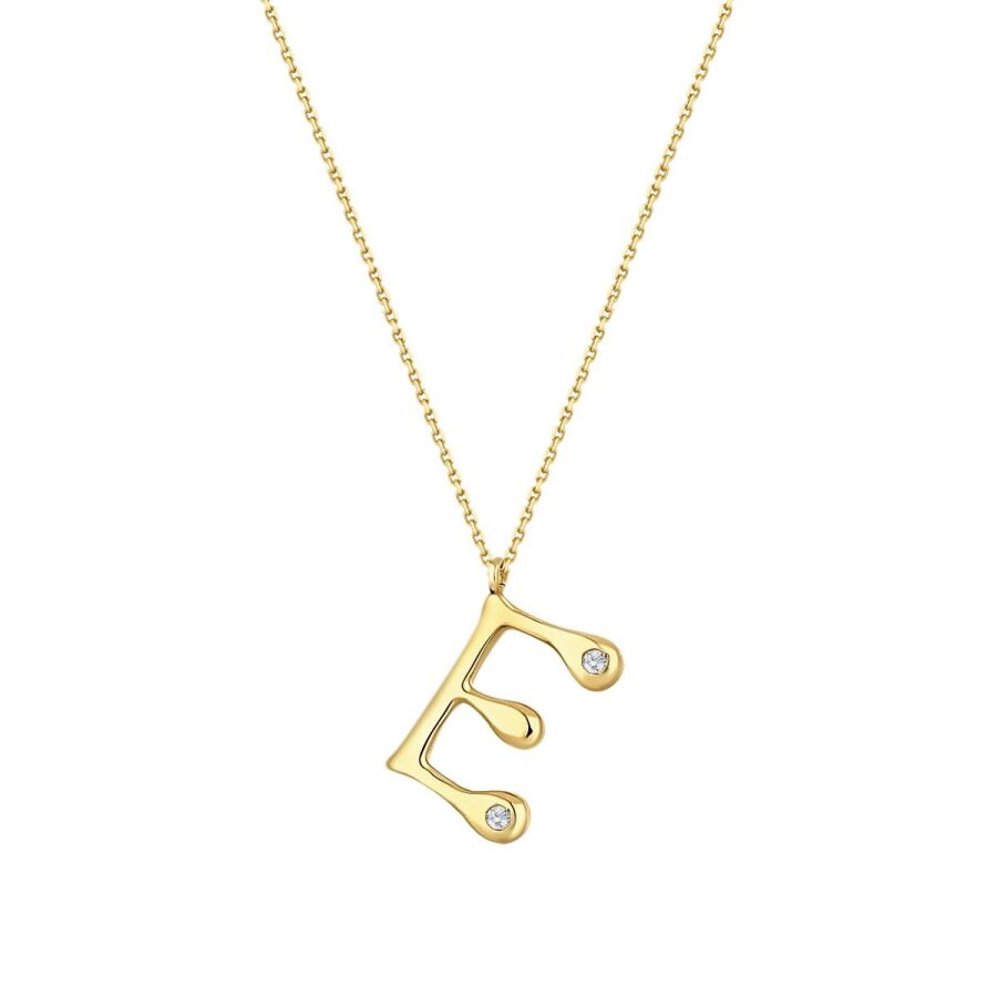 0.04 ct. Diamant E-Buchstabe Halskette