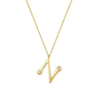 0,04 ct. Diamant Halskette Buchstabe N