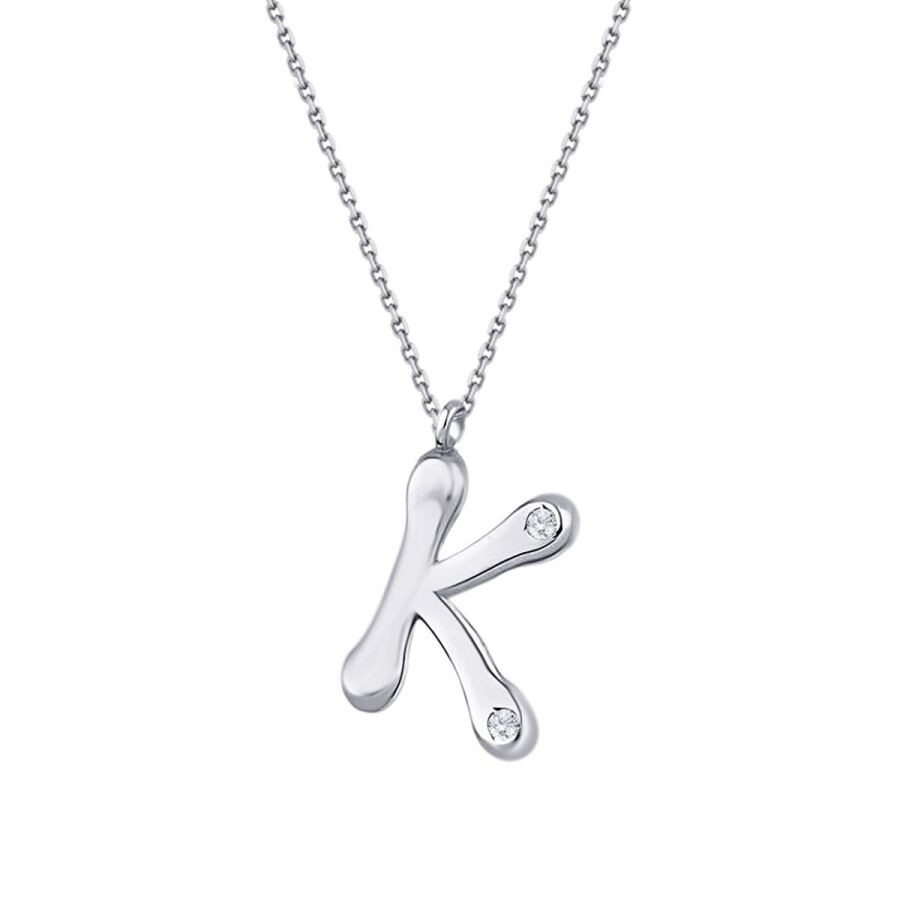 0,04 ct. Diamant Halskette Buchstabe K
