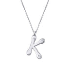 0,04 ct. Diamant Halskette Buchstabe K