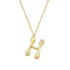 0,04 ct. Diamant Halskette Buchstabe H