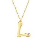 0,02 Carat Diamond L Letter Necklace