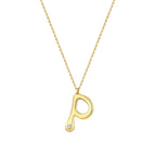 0,02 ct. Diamant Halskette Buchstabe P