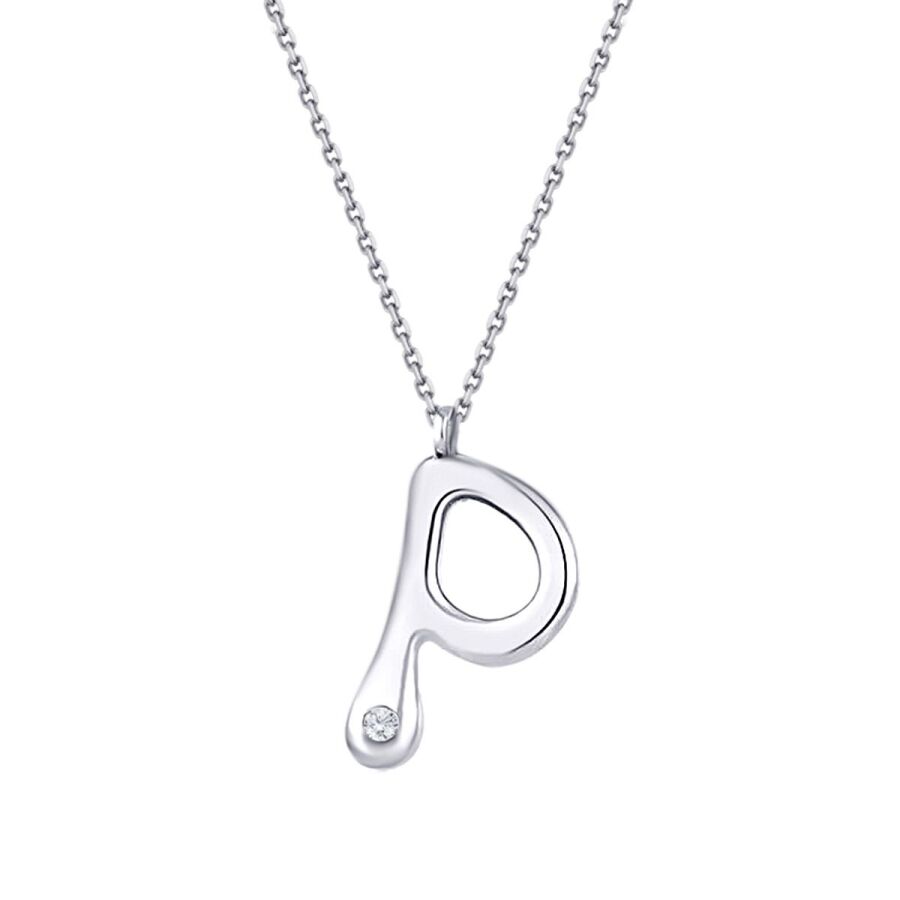 0,02 ct. Diamant Halskette Buchstabe P