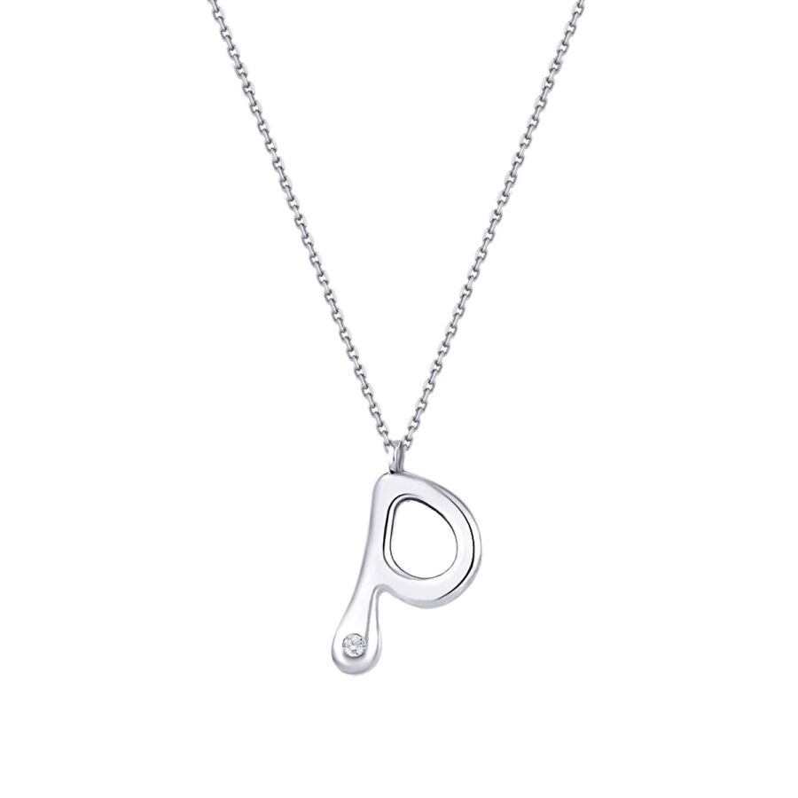0,02 ct. Diamant Halskette Buchstabe P
