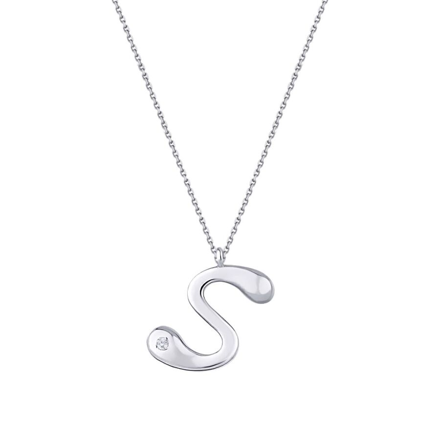 0,02 ct. Diamant Halskette Buchstabe S