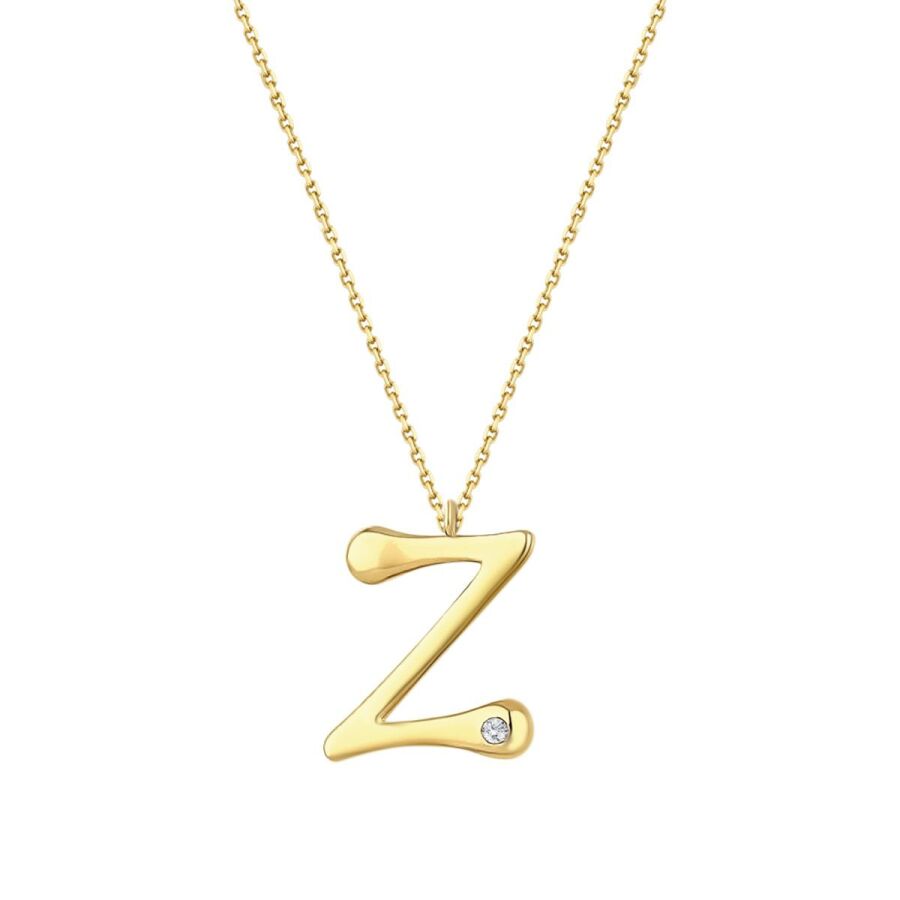0.02 ct. Diamant Z-Buchstabe Halskette