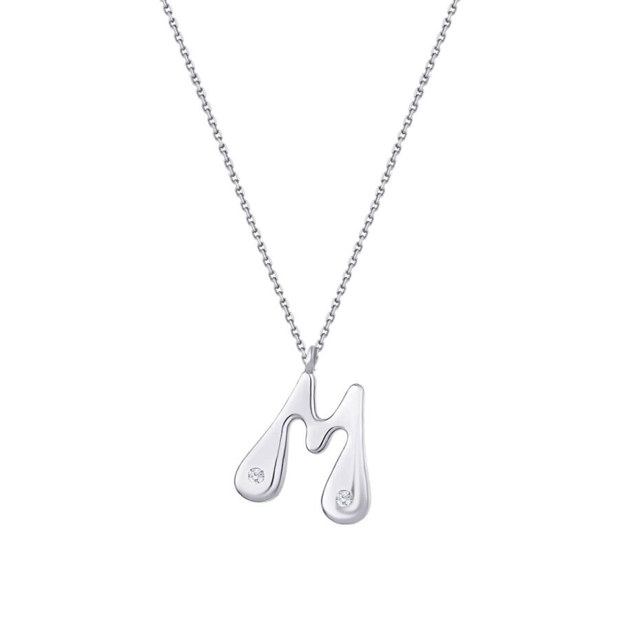 0,04 ct. Diamant Halskette Buchstabe M