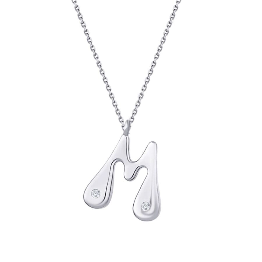 0,04 ct. Diamant Halskette Buchstabe M