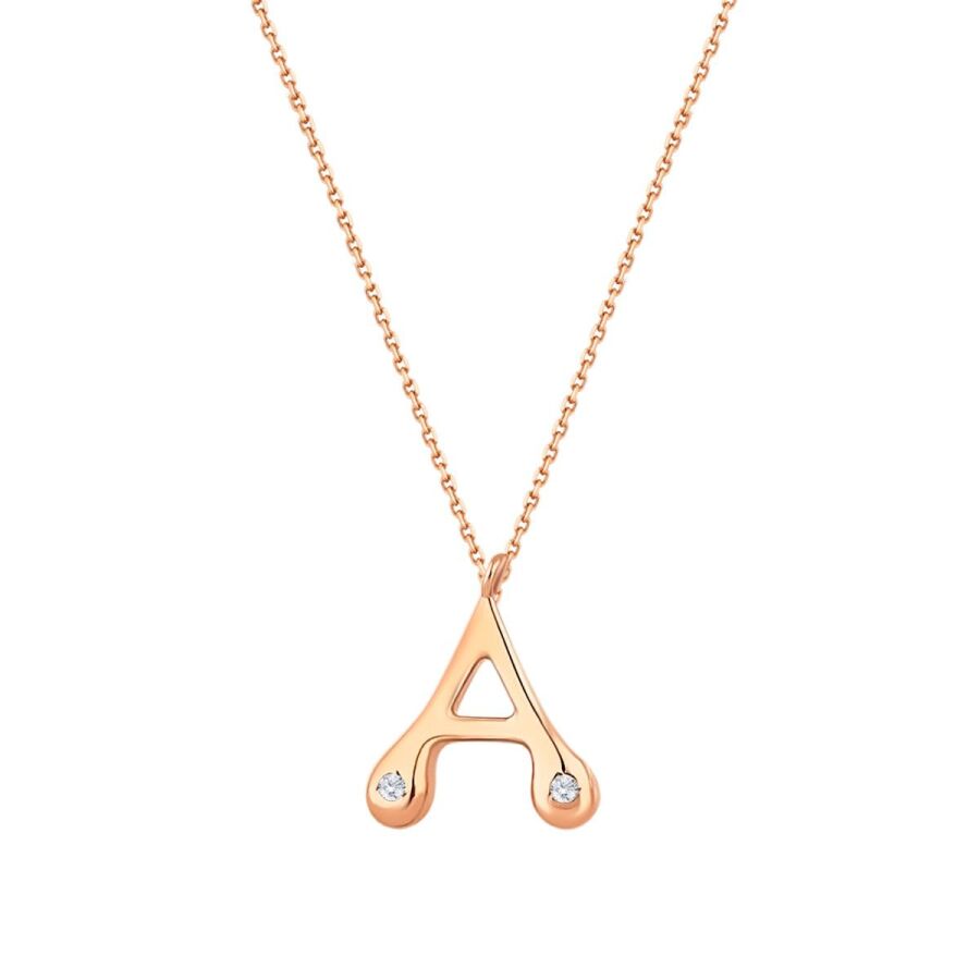 0.04 ct. Diamant A-Buchstabe Halskette
