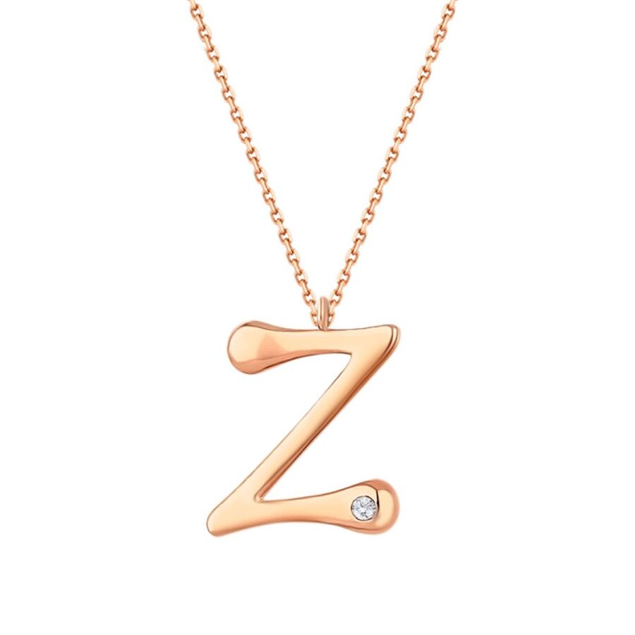 0.02 ct. Diamant Z-Buchstabe Halskette
