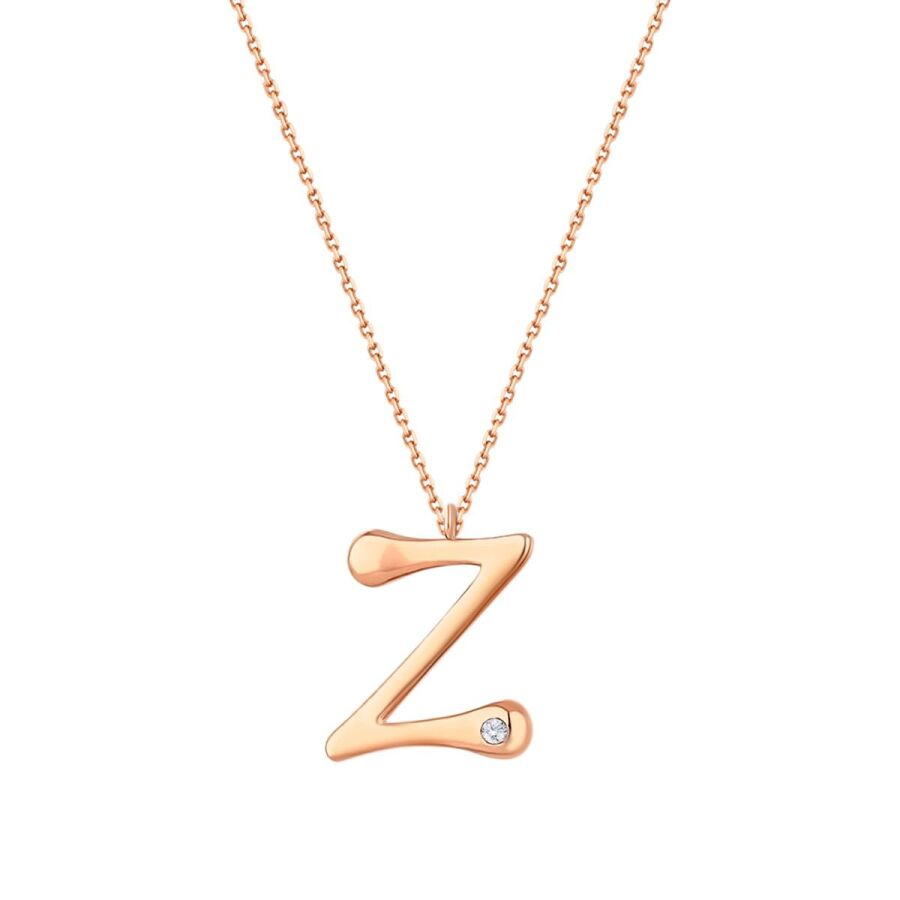 0.02 ct. Diamant Z-Buchstabe Halskette