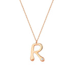 0,02 ct. Diamant Halskette Buchstabe R