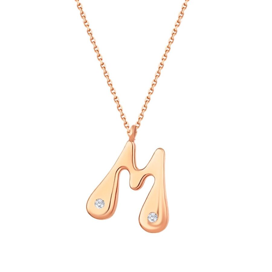 0.04 ct. Diamant M-Buchstabe Halskette