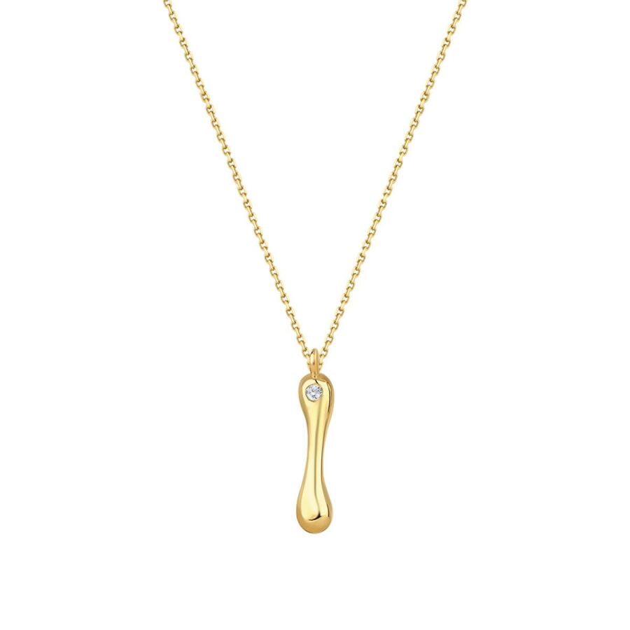 0,02 Carat Diamond I Letter Necklace