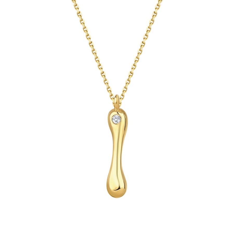 0,02 Carat Diamond I Letter Necklace