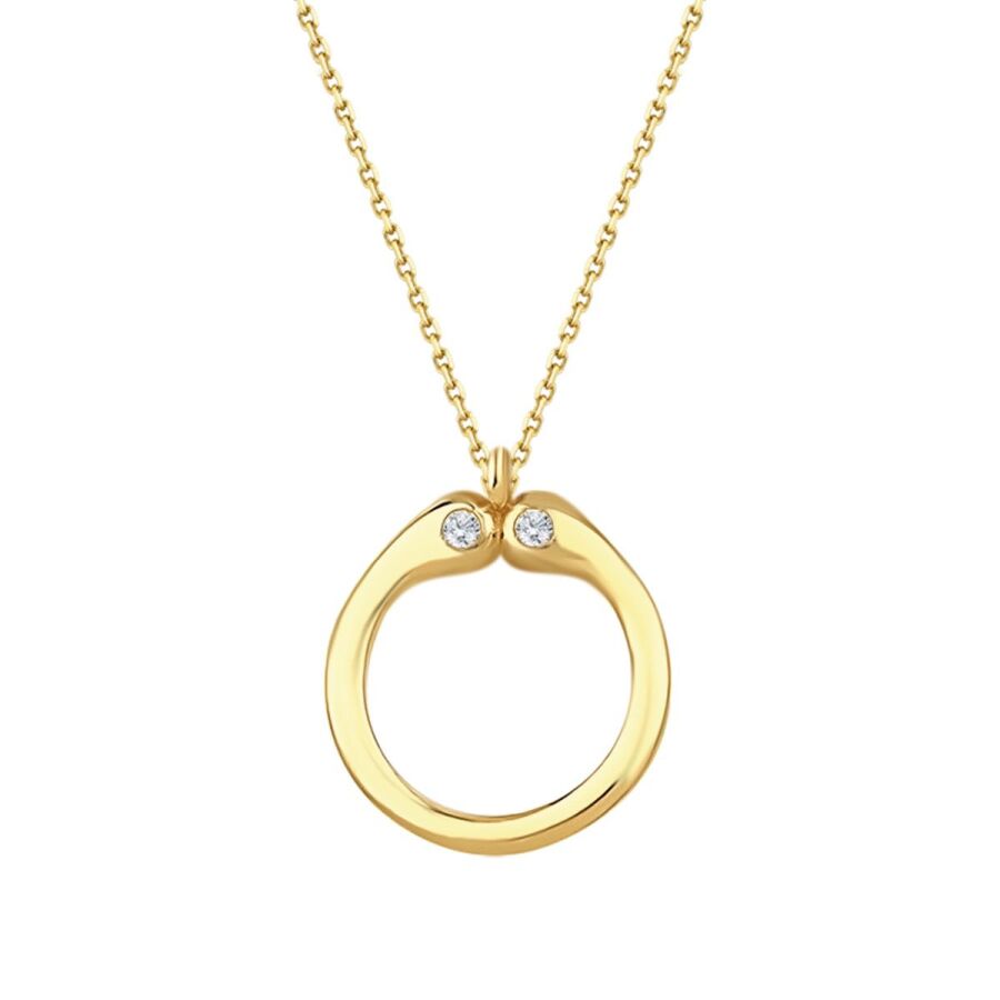 0.04 ct. Diamant O-Buchstabe Halskette