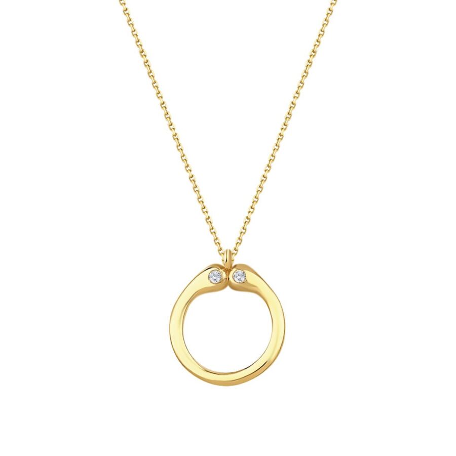 0.04 ct. Diamant Ö-Buchstabe Halskette