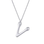 0,04 ct. Diamant Halskette Buchstabe V