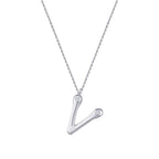 0,04 ct. Diamant Halskette Buchstabe V
