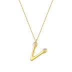 0,04 ct. Diamant Halskette Buchstabe V
