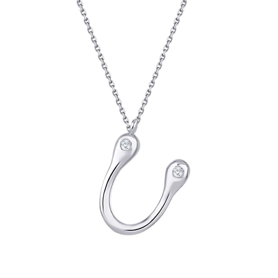 0,04 Carat Diamond U Letter Necklace